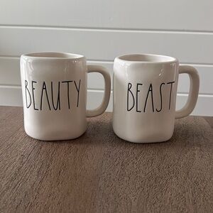 Pair of Rae Dunn “Beauty and Beast” Mugs